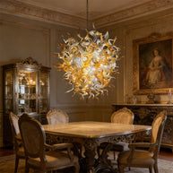 Luxury hand DIY blown glass gold foyer chandelier