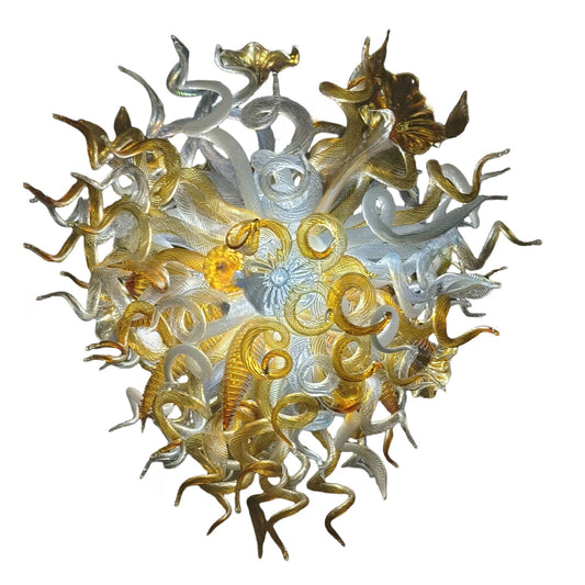 Luxury hand DIY blown glass gold foyer chandelier