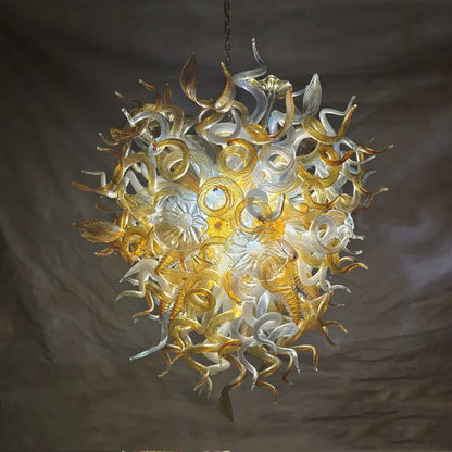 Luxury hand DIY blown glass gold foyer chandelier