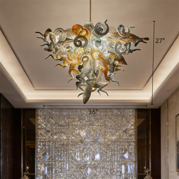 Modern luxury art mouth blown glass chandeliers for dining room