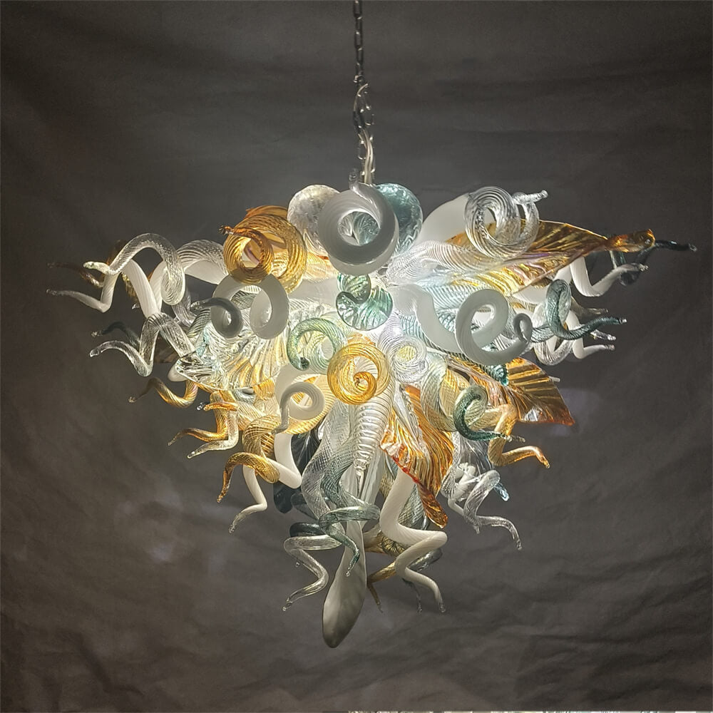 Modern luxury art mouth blown glass chandeliers for dining room