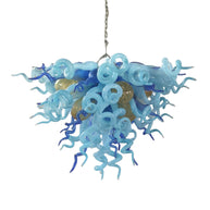 Hand made blown blue color foyer chandelier modern