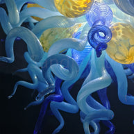 Hand made blown blue color foyer chandelier modern