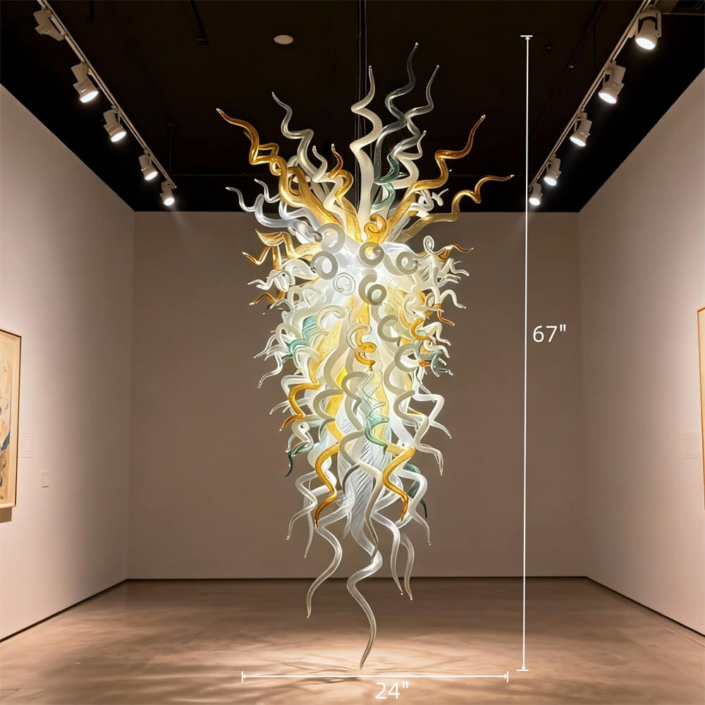 Custom modern design chandelier art hand blown glass pendant lights