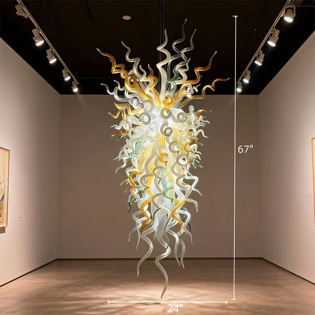 Custom modern design chandelier art hand blown glass pendant lights