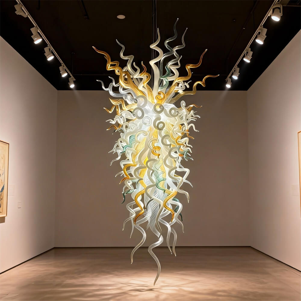 Custom modern design chandelier art hand blown glass pendant lights