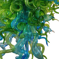 Green color hand made blown Glass Chandelier natural style lighting