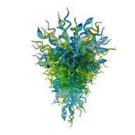 Green color hand made blown Glass Chandelier natural style lighting
