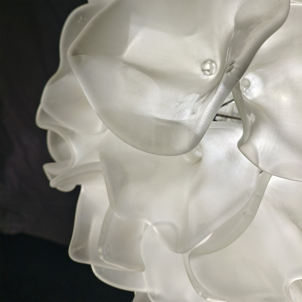 DIY hand blown glass frosting white floral chandelier hotel lighting decoration