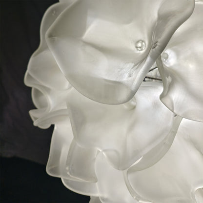 DIY hand blown glass frosting white floral chandelier hotel lighting decoration