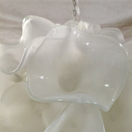 DIY hand blown glass frosting white floral chandelier hotel lighting decoration