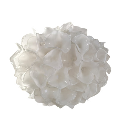 DIY hand blown glass frosting white floral chandelier hotel lighting decoration