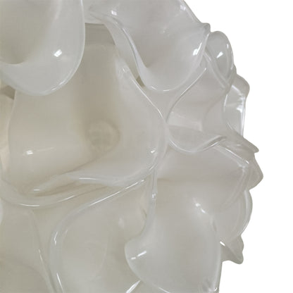 DIY hand blown glass frosting white floral chandelier hotel lighting decoration