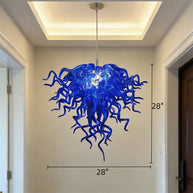 Dark blue color art blown glass LED Pendant Light dining room decoration