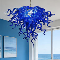Dark blue color art blown glass LED Pendant Light dining room decoration
