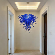 Dark blue color art blown glass LED Pendant Light dining room decoration