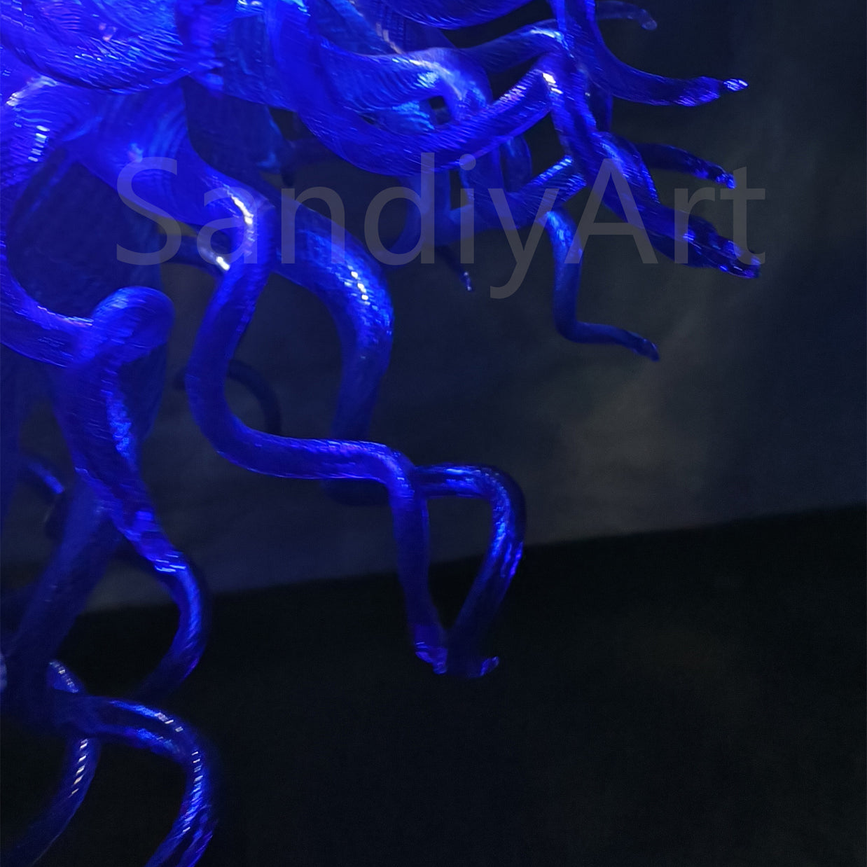 Dark blue color art blown glass LED Pendant Light dining room decoration