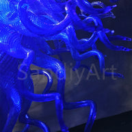 Dark blue color art blown glass LED Pendant Light dining room decoration