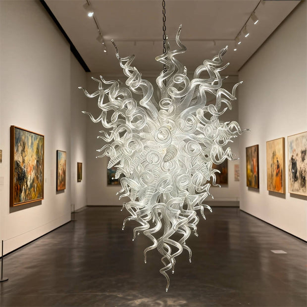 Handmade DIY clear Hand Blown Glass Chandelier entrance decoration