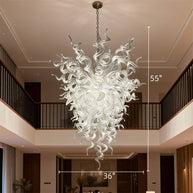 Handmade DIY clear Hand Blown Glass Chandelier entrance decoration
