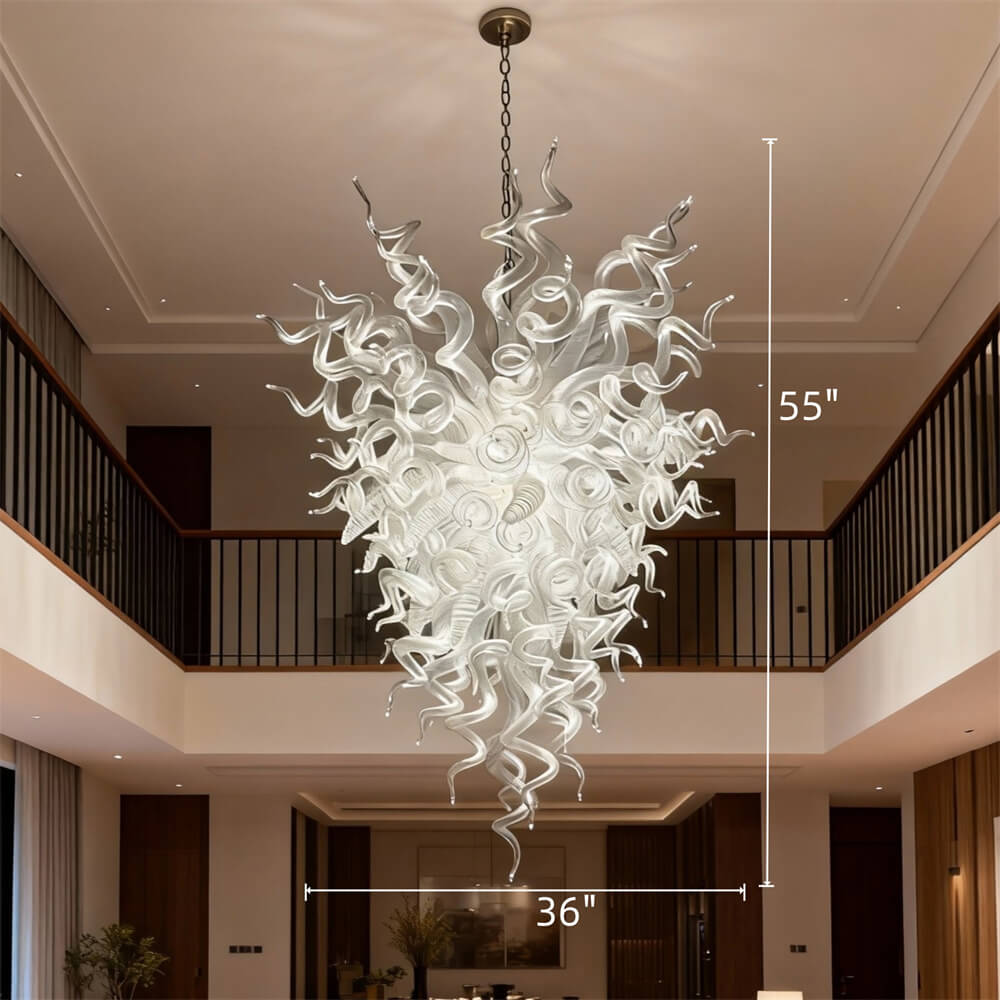 Handmade DIY clear Hand Blown Glass Chandelier entrance decoration