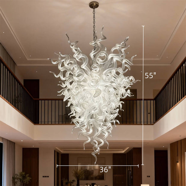Handmade DIY clear Hand Blown Glass Chandelier entrance decoration