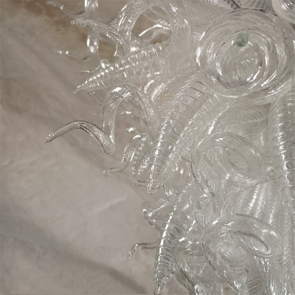 Handmade DIY clear Hand Blown Glass Chandelier entrance decoration