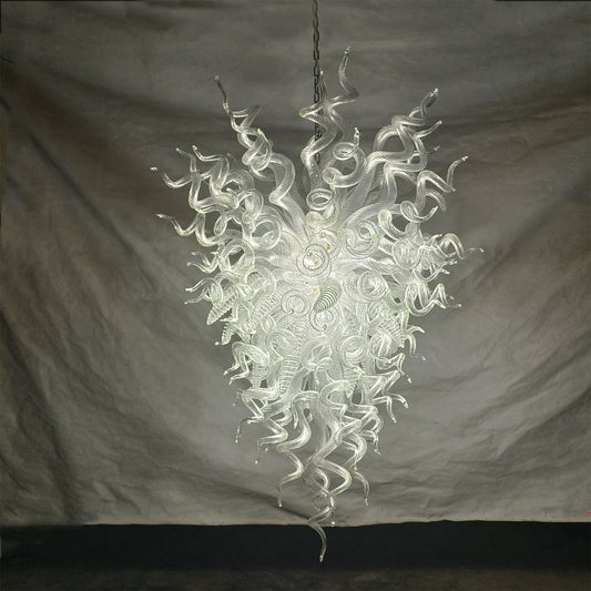 Handmade DIY clear Hand Blown Glass Chandelier entrance decoration