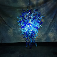 Ocean blue color hand blown glass luxury chandelier custom design
