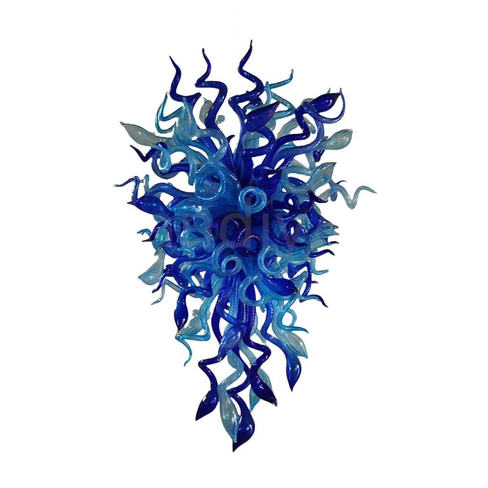 Ocean blue color hand blown glass luxury chandelier custom design
