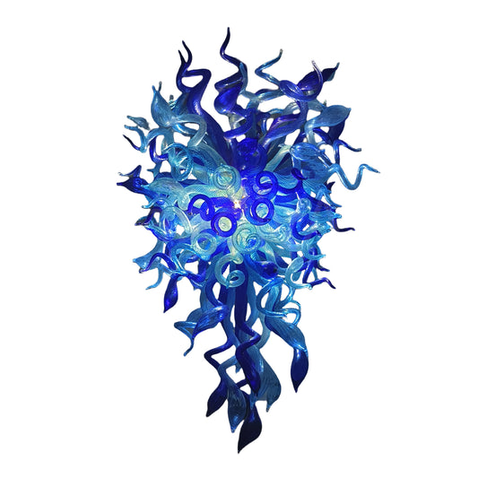 Ocean blue color hand blown glass Luxury Chandelier custom design