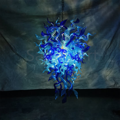Ocean blue color hand blown glass Luxury Chandelier custom design