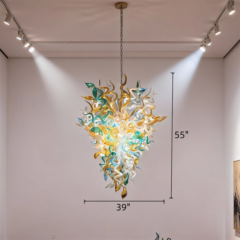 Modern glass LED chandelier chihuly style lighting