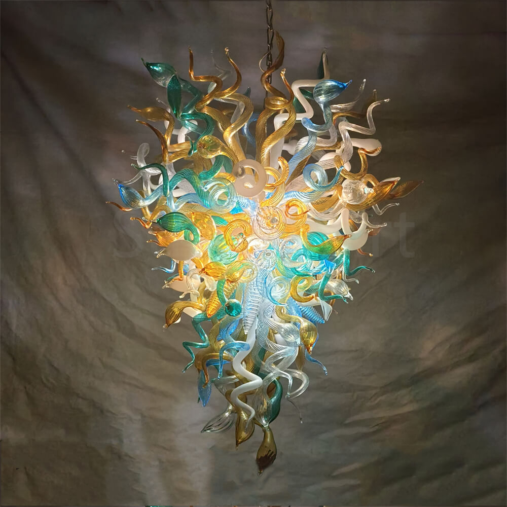 Modern glass LED chandelier chihuly style lighting