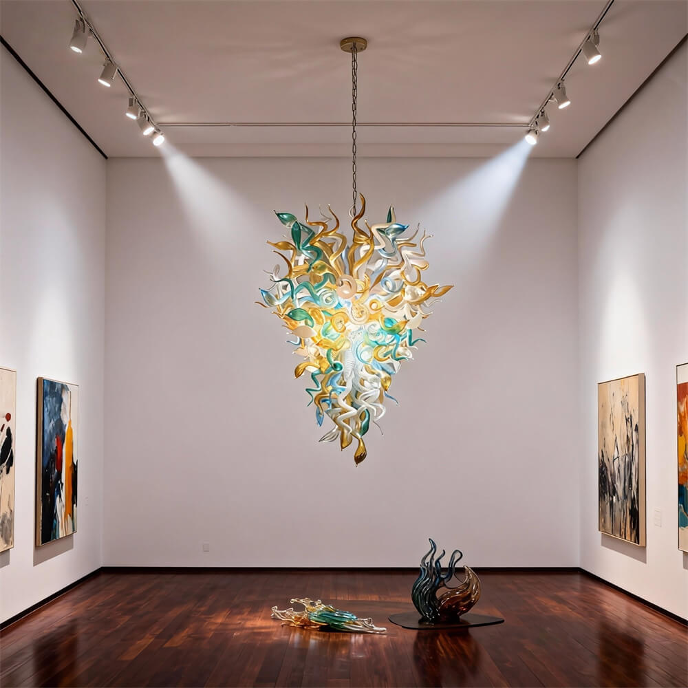 Modern glass LED chandelier chihuly style lighting