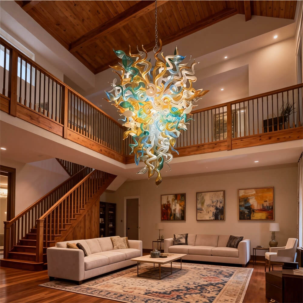 Modern glass LED chandelier chihuly style lighting
