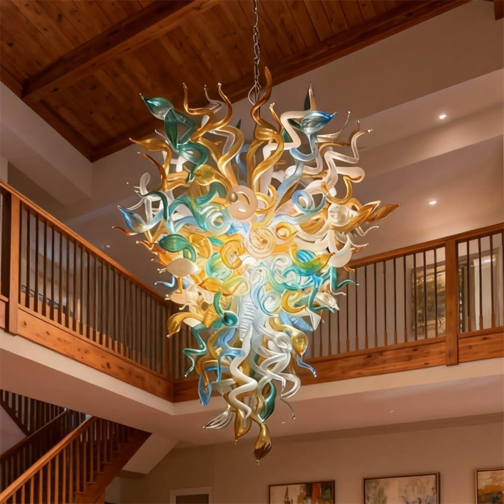 Modern glass LED chandelier chihuly style lighting