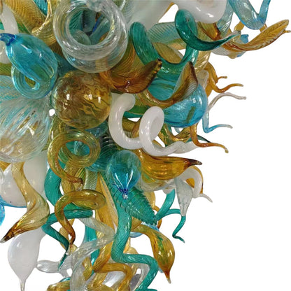 Villa staircase decoration art blown glass Modern LED Chandelier