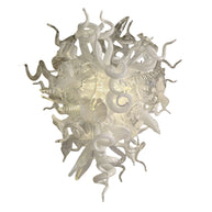Hand made blown contemporary blown glass chandelier white color for dining room