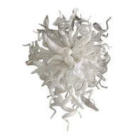Hand made blown contemporary blown glass chandelier white color for dining room