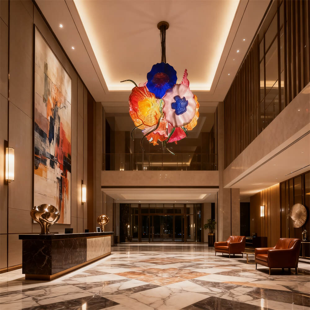 Dining room glass flower lamp special custom design art