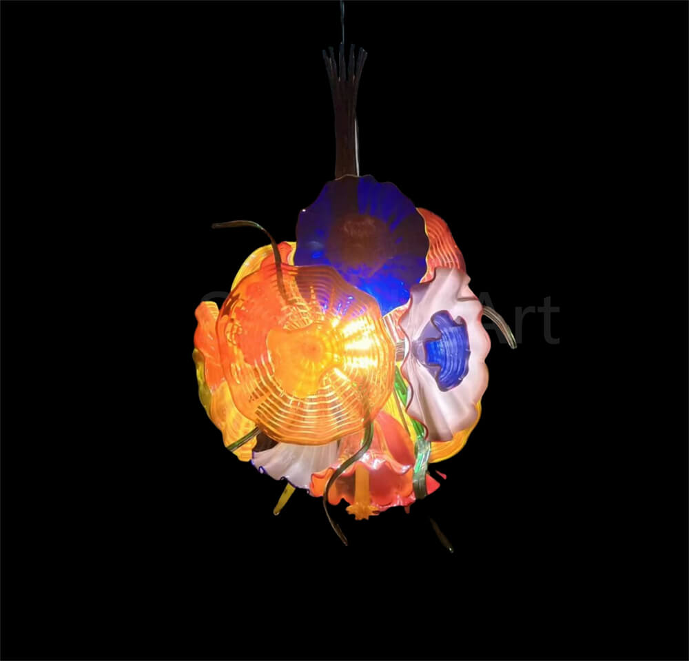 Dining room glass flower lamp special custom design art