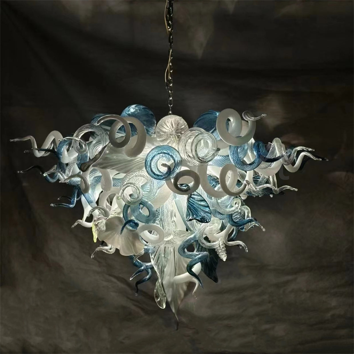 DIY handmade mouth blown glass chandelier modern style custom design