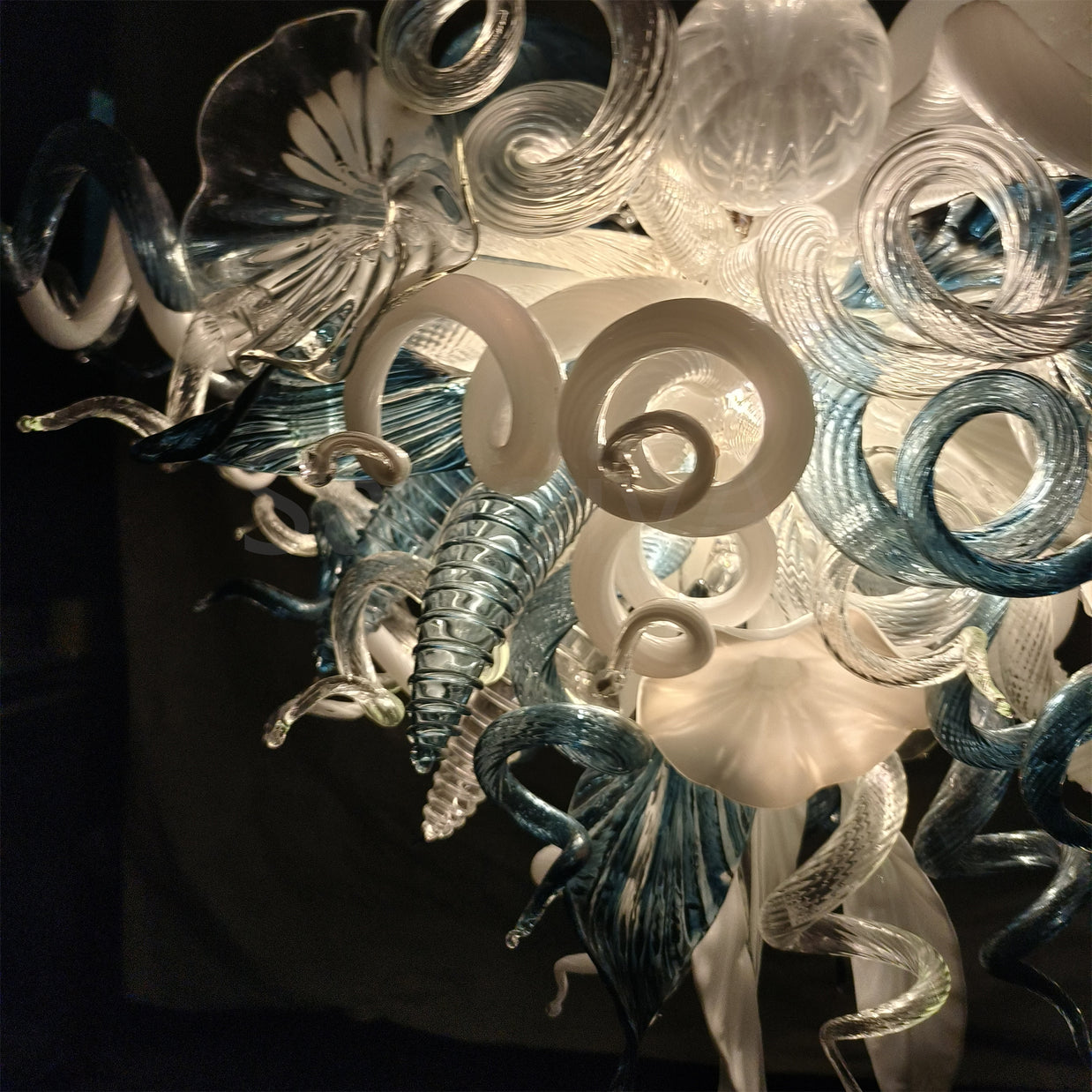 DIY handmade mouth blown glass chandelier modern style custom design