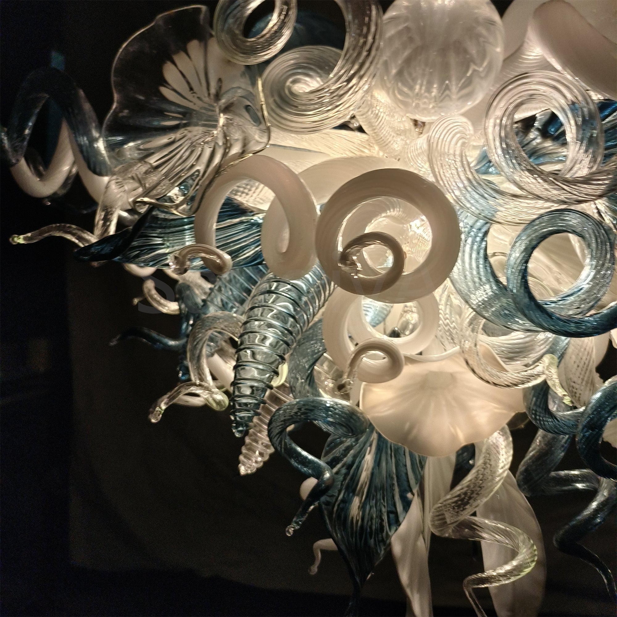 DIY handmade mouth blown glass chandelier modern style custom design