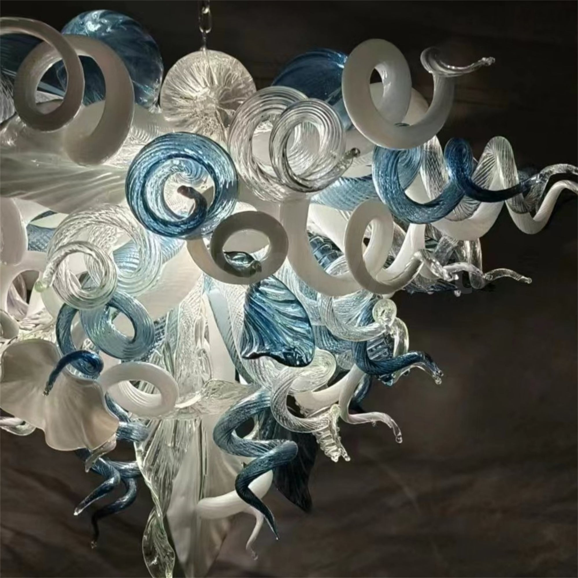 DIY handmade mouth blown glass chandelier modern style custom design