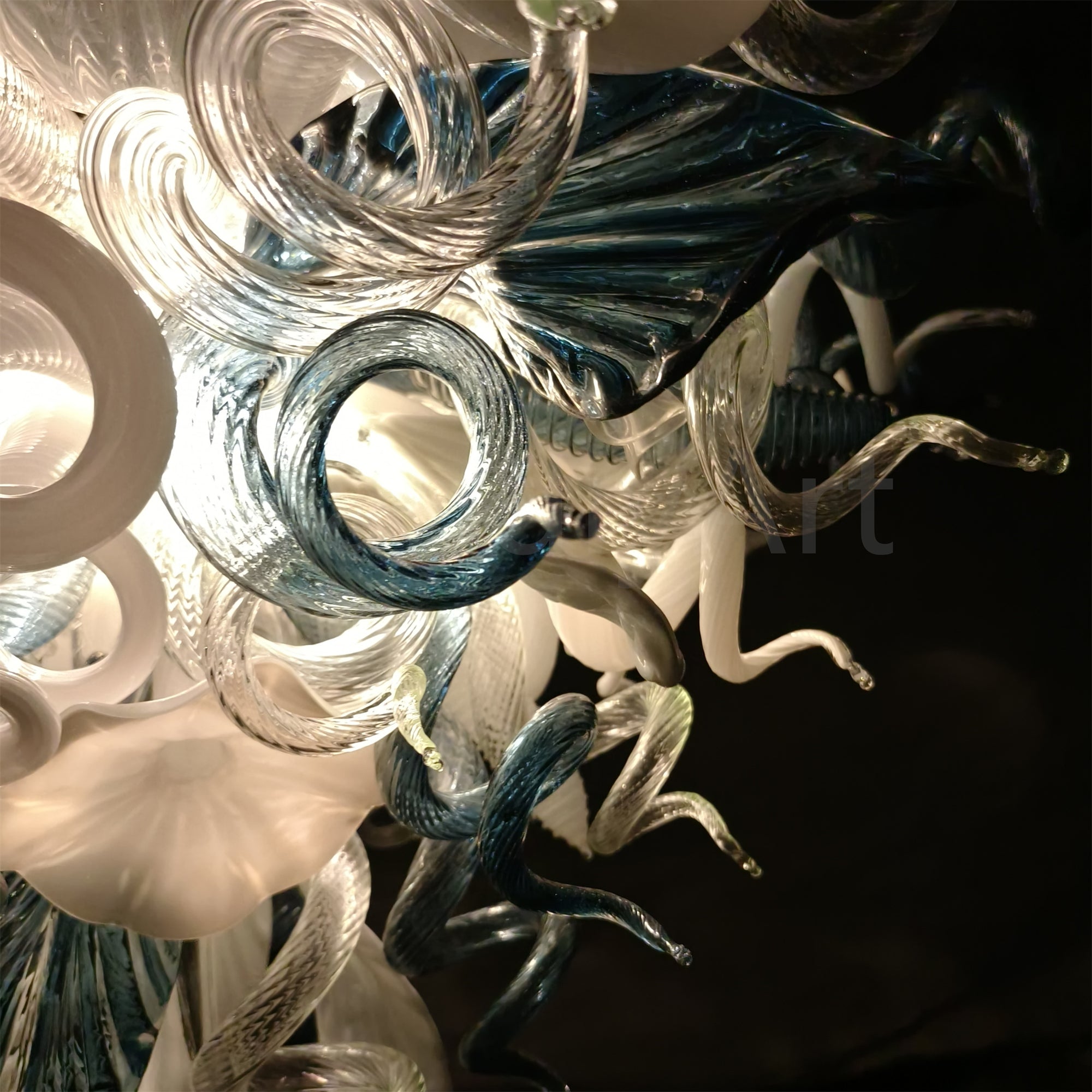 DIY handmade mouth blown glass chandelier modern style custom design