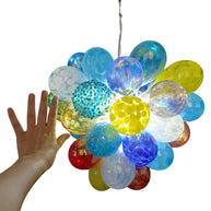 Hand made blown glass bubble chandelier colorful dining room lighting decoration