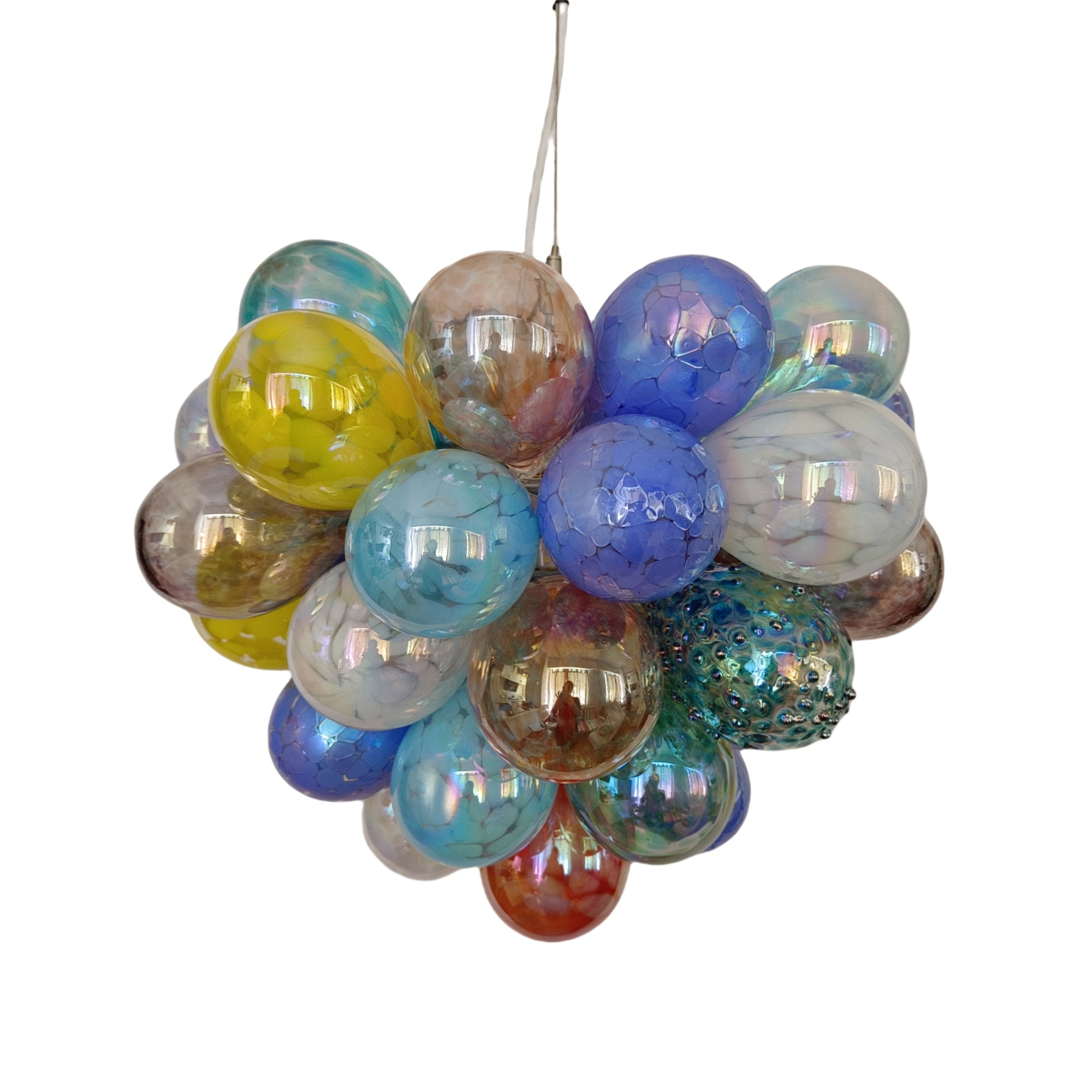 Hand made blown glass bubble chandelier colorful dining room lighting decoration