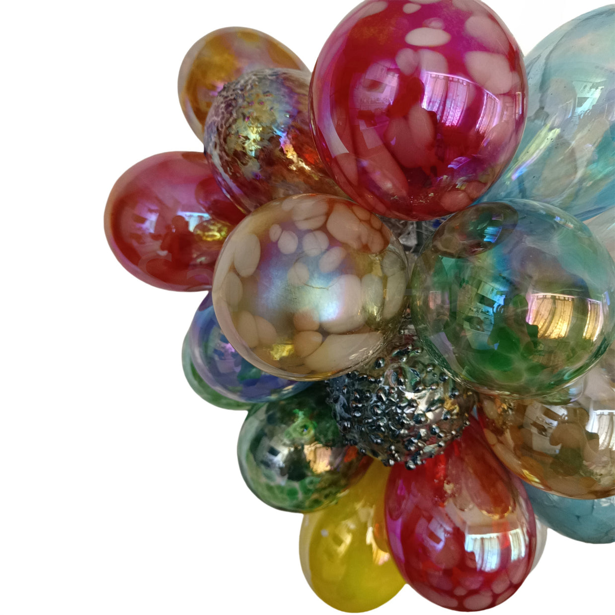 Hand made blown glass bubble chandelier colorful dining room lighting decoration